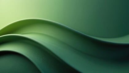 Poster - Abstract smooth wavy lines background with shades of green color. Wavy shapes form flowing dynamic pattern design. Modern digital art, graphic elements for wallpaper, website.