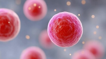Aufkleber - Microscopic Cellular Structure: Intricate details of a cellular structure, vibrant pink cells against a soft grey background.