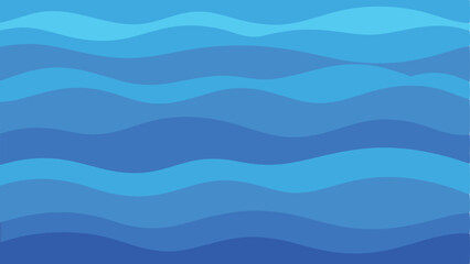 Poster - Abstract blue wave pattern with gradient illustrating fluid movement on white background