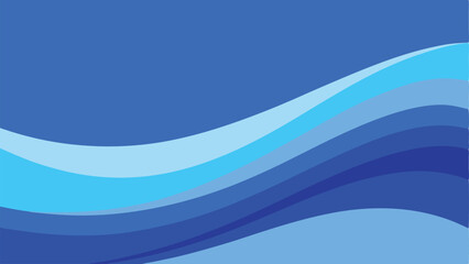 Poster - Abstract blue wave design with gradient colors suitable for creative design projects