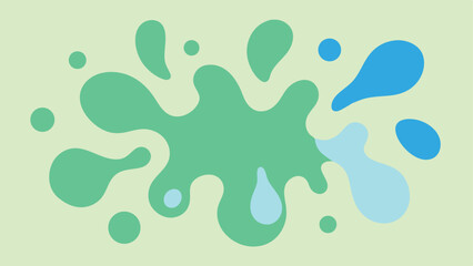 Poster - Abstract colorful fluid shapes arrangement on a soft light green background