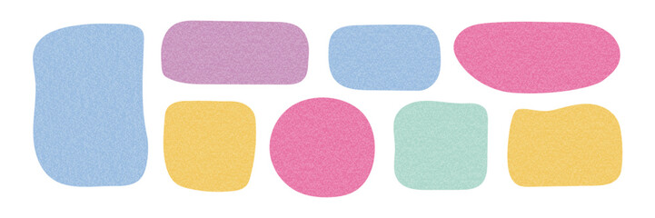 Poster - Playful text box collection with paper texture. Hand Drawn doodle rectangle frame for label, planners, digital scrapbooking, crafts, text highlight, message quote frames, speech bubble