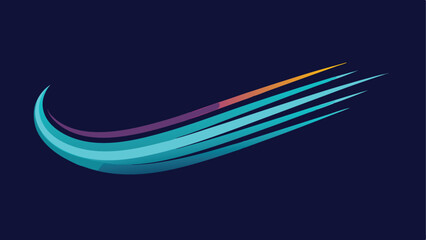 Poster - Abstract vector design featuring smooth light streaks in gradient colors on a dark background