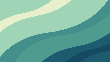 Poster - Abstract wave design with shades of green and blue on a transparent background