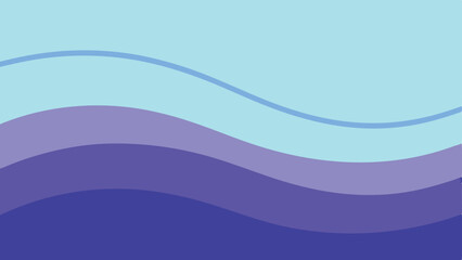 Poster - Abstract wavy lines in a gradient of blue and purple colors with transparency