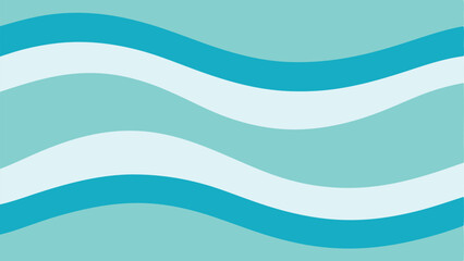 Poster - Abstract wavy lines in shades of blue and teal artistic design element