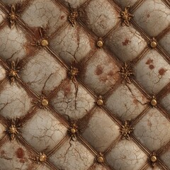 Poster - seamless this pattern features a old texture, showcasing rich details like cracks, wear, and ornate buttons, ideal for backgrounds in design artistic projects.