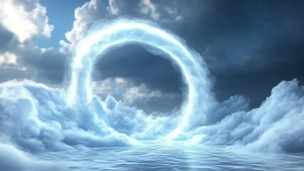 Aufkleber - Celestial Gateway: An ethereal swirl of luminous clouds forms a celestial portal, inviting viewers to imagine a journey through the heavens, offering a sense of wonder and limitless possibility.
