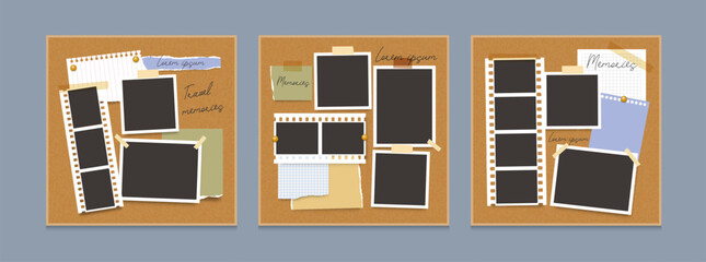 photo frame. empty blank frames collage. picture mood board template. multiple photo placeholder, no