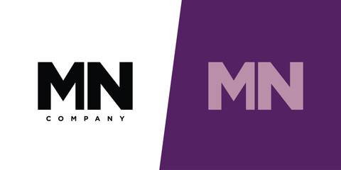 Aufkleber - Letter M and N, MN logo design template. Minimal monogram initial based logotype.