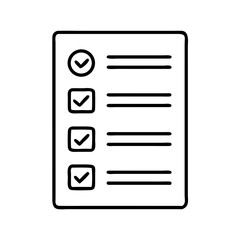 Poster - Checklist vector icon for task management and to do list with check marks and blank lines outline style
