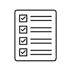 Poster - Checklist vector icon for task management and to do list app design with checkmark boxes and lines