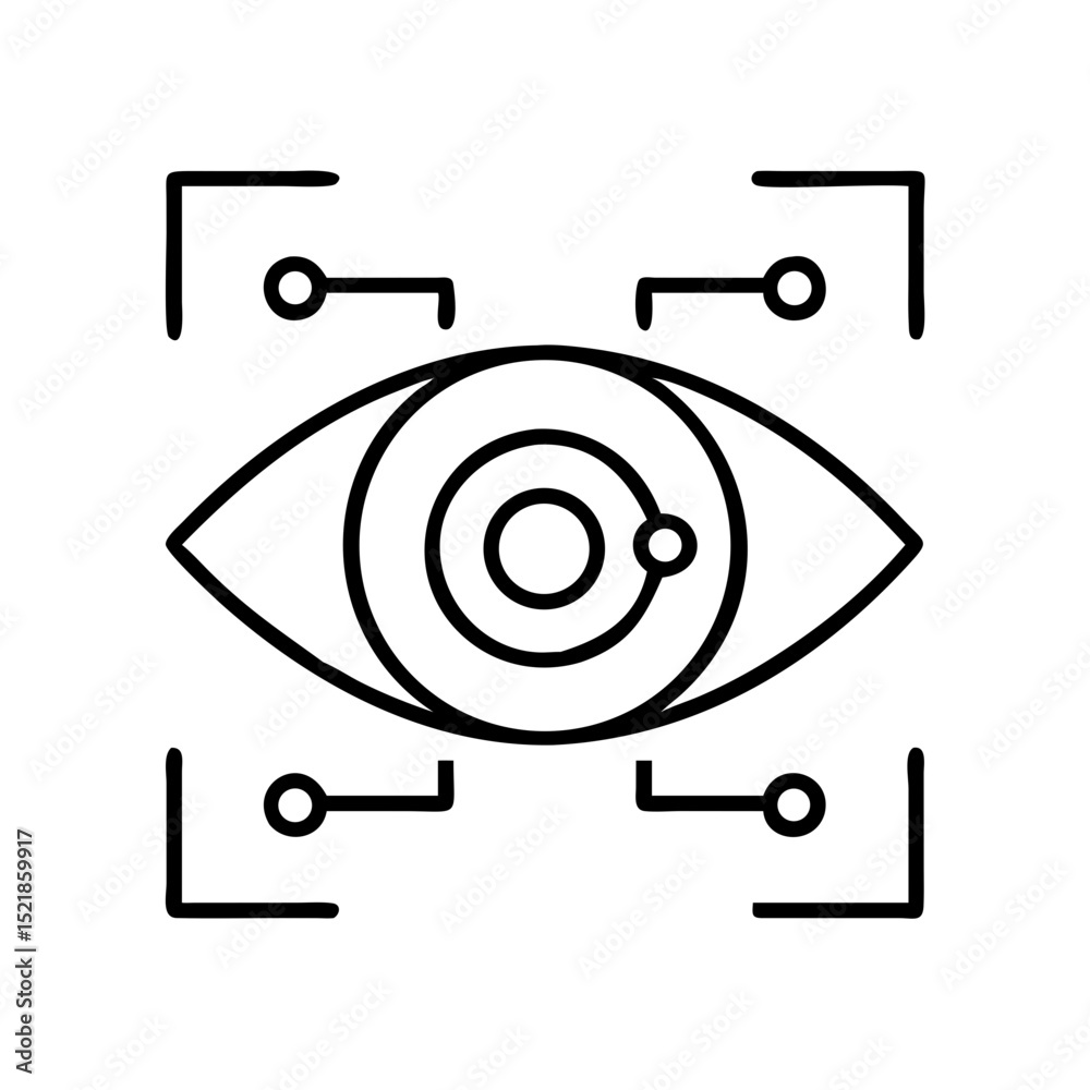 Vector de Stock Eye scan iris recognition technology for security ...