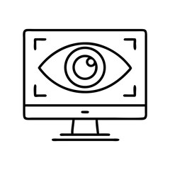 Poster - Eye tracking software on computer monitor for surveillance and security technology concept vector icon