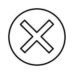 Poster - Cross mark icon vector, x symbol in circle, delete sign, close button, error, cancel, wrong, no, stop