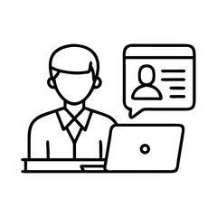 Poster - Online business communication and collaboration using laptop, digital marketing and networking concept