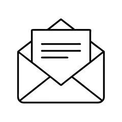 Fototapete - Open envelope with letter vector icon illustration for email marketing and postal service designs