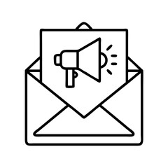 Fototapete - Email marketing campaign promotion with megaphone icon for newsletter announcement and advertising