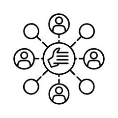 Poster - Community engagement icon for social media marketing and business networking and collaboration concept design