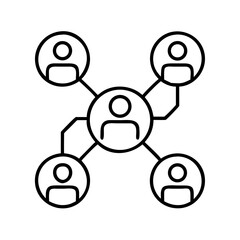Poster - Network connection diagram showing social media networking and communication between people online now