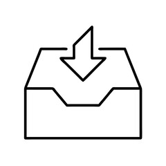 Poster - Download box icon vector illustration, download files, data storage, download arrow, file transfer icon 95