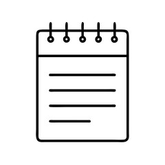 Poster - Download outline notepad vector icon for notes, memo, list, and planning design elements and projects