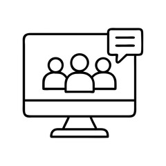 Fototapete - Online meeting conference webinar vector icon illustration concept for business and education use