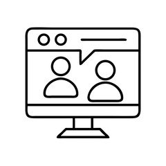 Fototapete - Online meeting icon vector, virtual conference, video call, remote work, webinar and communication concept