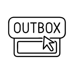 Poster - Outbox message email send arrow cursor click communication outline icon vector illustration design element