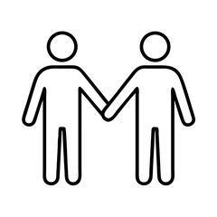 Poster - Two people holding hands icon vector illustration friendship partnership support teamwork collaboration