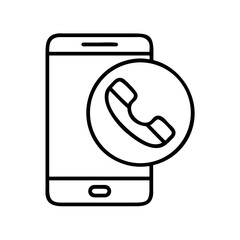 Fototapete - Phone call icon vector illustration mobile phone calling service contact us support center hotline app