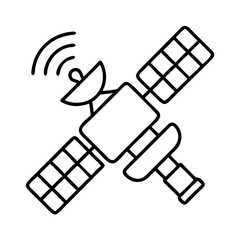 Aufkleber - Satellite vector icon illustration, space technology, communication satellite, outline style, isolated, eps