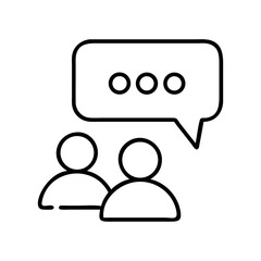Poster - Discussion forum vector icon, online communication and meeting, business team talking and sharing ideas