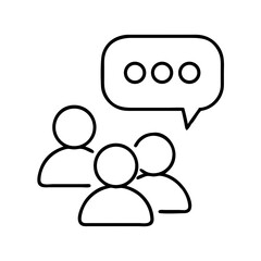 Poster - Group collaboration discussion meeting icon vector illustration communication and teamwork concept design