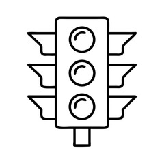 Poster - Traffic light outline vector illustration for road safety and transportation design projects element