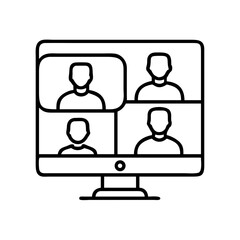 Fototapete - Online meeting video conference call icon vector illustration for remote work and communication design