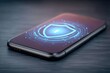 © Leo Rohmann - Secure smartphone interface representing digital protection and cybersecurity concepts with glowing shield symbolizing data integrity and privacy in a modern technological landscape