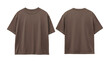 © devdesignnotes - Flat Lay Mockup of an Oversized Brown T-Shirt Front and Back View Garment for Apparel Design and Presentation on transparent background