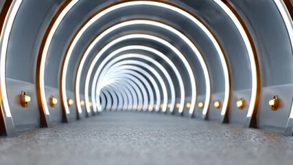 Poster - Modern Corridor: A futuristic, minimalist corridor, bathed in soft, inviting light, hints at endless possibilities and forward movement, creating a sense of wonder and exploration.
