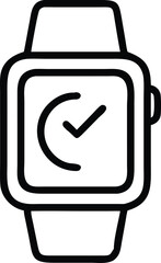 Poster - Black silhouette illustration featuring a smartwatch design with business casual attire