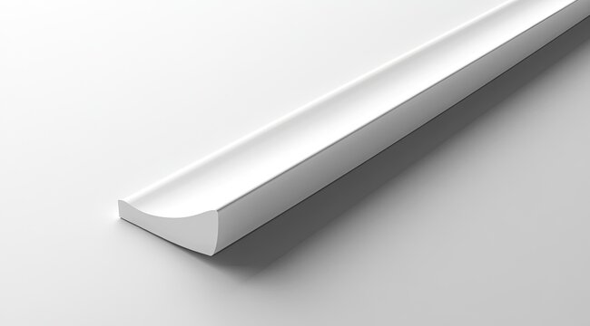 White molding, curved edge, architectural trim