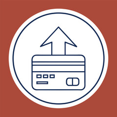 Poster - Credit card payment icon with upward arrow in a circular and simplified design
