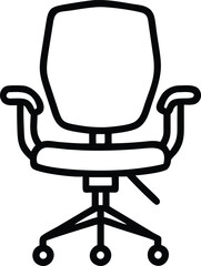 Poster - Minimal black silhouette of an office chair with a casual jacket design