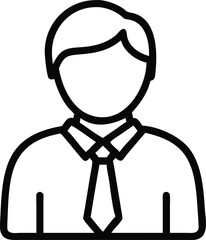 Fototapete - Minimalist line art icon of a man in a button up shirt vector illustration
