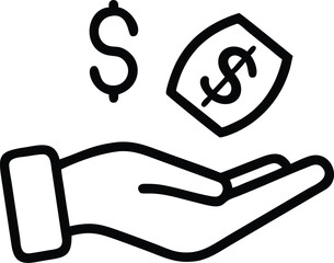 Poster - Minimalist line art illustration of a hand with a disappearing shape vector