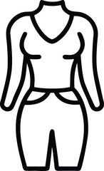 Poster - Minimalist line art silhouette depicting a woman in blouse and jeans simple design