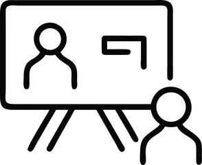 Poster - Minimalist silhouette design featuring a whiteboard session casual illustration