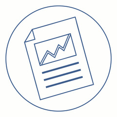 Poster - Report document with chart and data visualization inside circle on white background