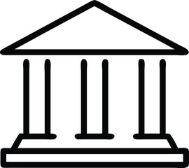 Poster - Simple black vector silhouette of a stock exchange building icon depicted