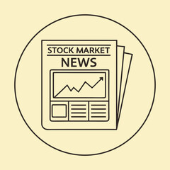 Poster - simplified stock market news illustration featuring business trend analysis graphic